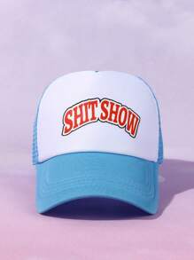 1 pezzo nuovo arrivo unisex "Show" lettera stampa cappello da sole traspirante in rete per autisti di camion, berretto da baseball, adatto per feste e uso quotidiano casual