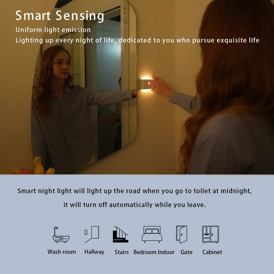 Led Smart Sensor Night Light, With Human & Motion Sensor, Light Sensor ...