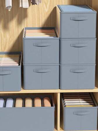 1pc Foldable Clothes Divider Storage Box, Wardrobe & Cabinet Organizer Bag For Sorting Clothes, Bras, Pants, Sweaters, Jackets, College Dorm Room Essentials, For Tidy & Organized Living Space