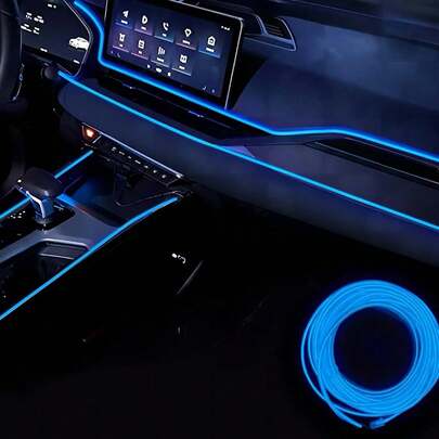 Tira De Luz De Ambiente Led Para Automóvil De 3 M Con Diseño De Clip En El Borde