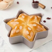 1pc Non-Stick Hexagon Star Shaped Rhinestone Bottom Cake Baking Pan For Home Use - Gold - View 1