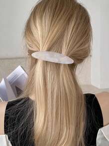 Pinza de resorte de acetato rectangular con estilo de sirena, pasador de pelo, pinzas para el cabello, barrettes, sujetador de cola de caballo para mujeres, pinzas de pelo casuales, accesorios para el cabello - Blanco - Ver 14