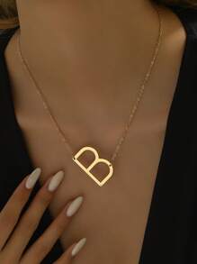 European And American Stylish And Simple Pendant Letter Necklace Is Suitable For Women To Wear Daily. - Yellow Gold - View 3