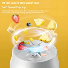 Portable Wireless Blender Electric Fruit Juicer Machine 450ML For Orange Ice Crushing 10 Blades Auxiliary Food Machine 1500mAh Mixer Double Cups