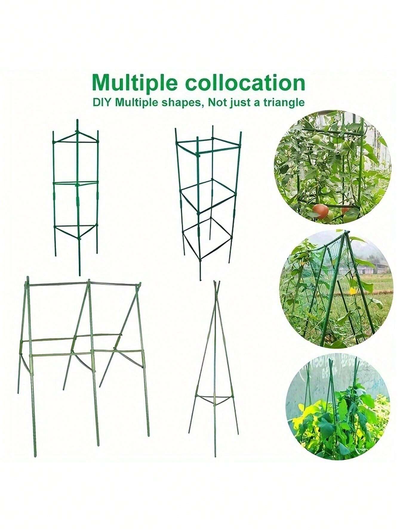 Traliccio Per Cetrioli A Forma Di A, Griglia Per Piante Rampicanti In Acciaio E ABS, Supporto Da Giardino Per Pomodori, Zucchine, Piselli E Fagioli, 30 Pali E Rete Inclusi - 3