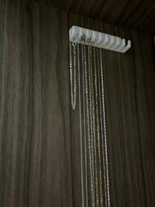 Organizador Joias Bijuterias Expositor Aneis Suporte Colar Pulseira - tam G - Branco - Visão 2