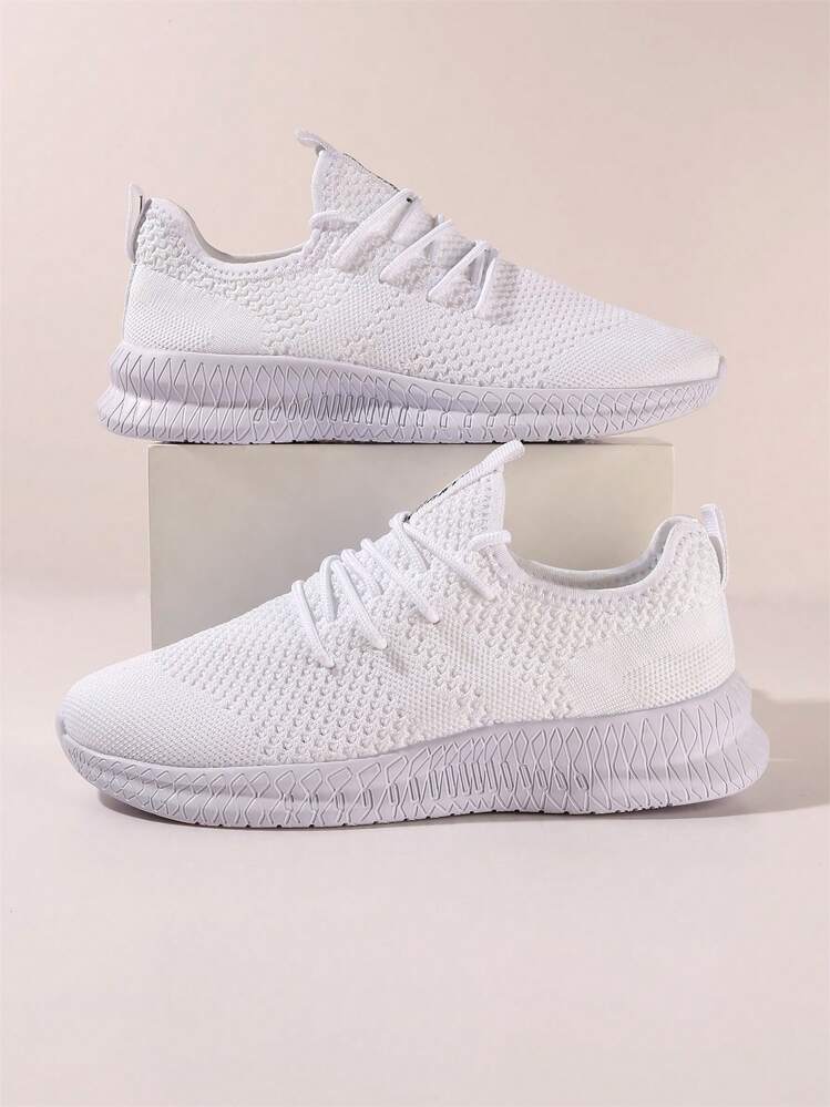 Damenmodische Sneakers Bequeme Minimalistische Lässig Schuhe Im Freien Leichte Laufschuhe Aus Mesh Atmungsaktive Wanderschuhe Weiß - Weiss - Übersicht 4