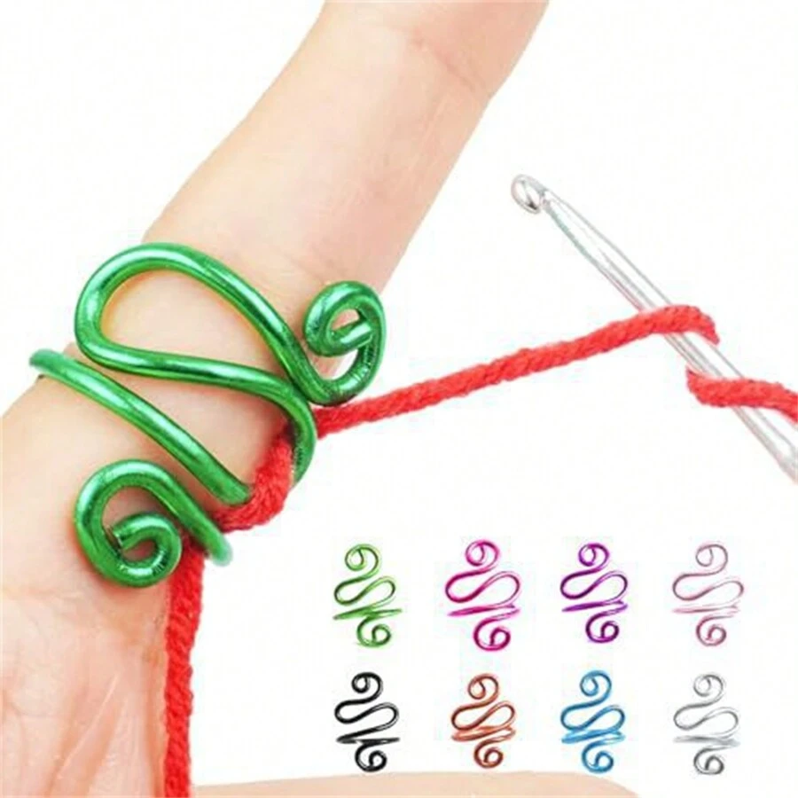 Handmade Adjustable Crochet Tension Ring, Crochet Loop For Yarn Tensioning - Green - View 1