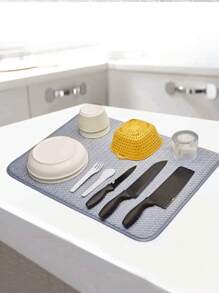 廚房檯面吸水洗碗墊,咖啡機防溢桌墊,植物圖案 18*24 吋排水墊適合廚房檯面和咖啡機 - 灰色 - 查看 4