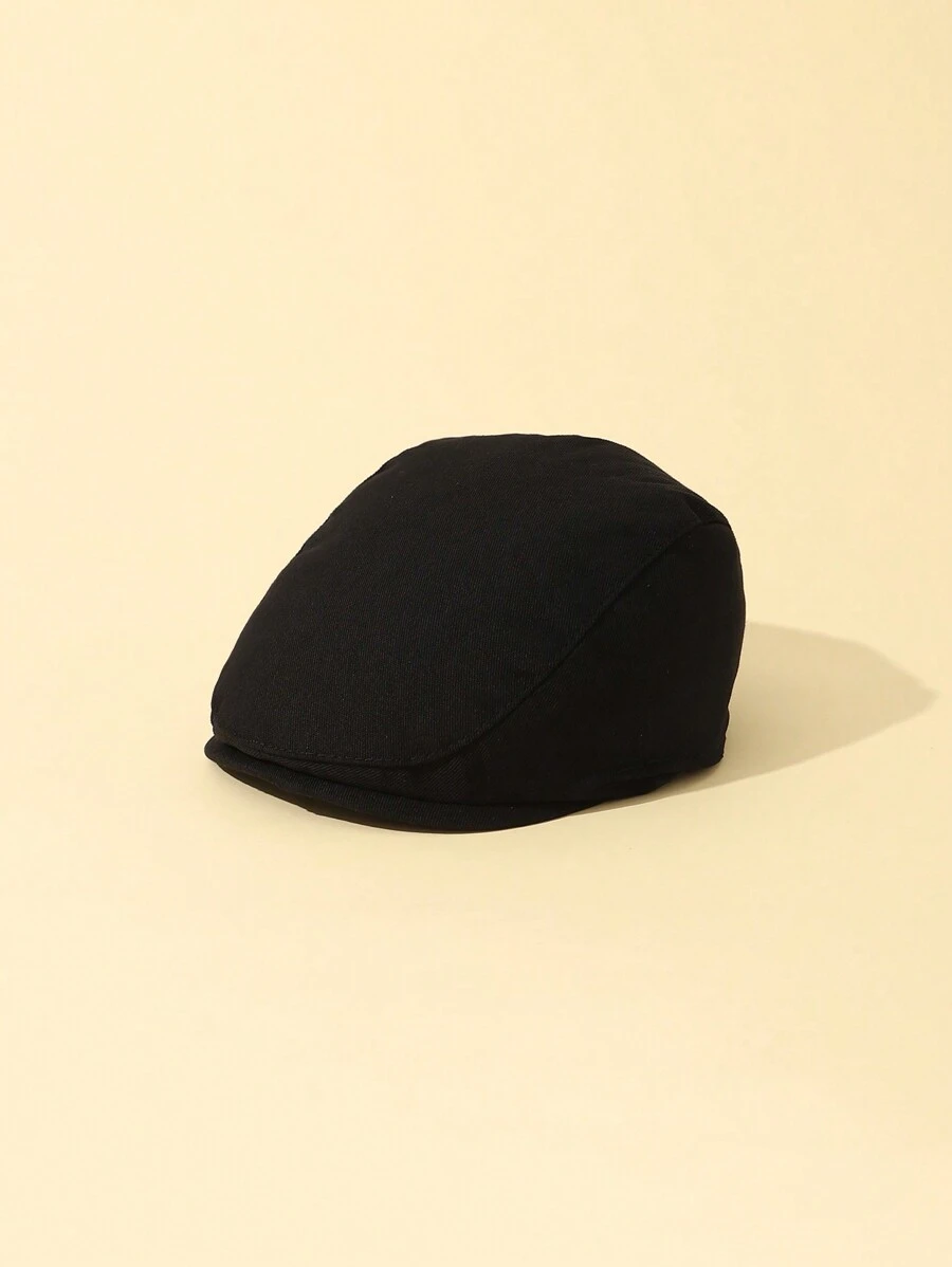 Baby's Solid Color Beret Hat For All Seasons - Black - View 1