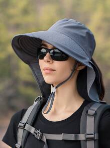 Neuer Damen Sonnenhut Mit Nackenschutz Für Sommer Outdoor-aktivitäten, Breitkrempige Anglerkappe Für Wandern Und Strand - Verschiedenfarbig - Übersicht 9