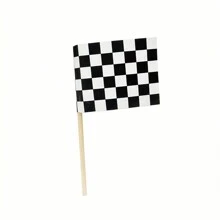 24pcs Racing Logo & Checkered Flag Cake Topper For Birthday, Dessert Table, Hamburger, Car Racing Themed Party Decoration,Christmas