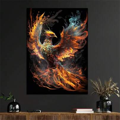 1pc Phoenix Canvas Wall Art For Home Decor,Wall Decor, Canvas Prints For Living Room Bedroom Bathroom Kitchen Office Cafe Decor, Perfect Gift And Decoration Frameless