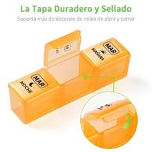 Pastillero Semanal 3 Tomas Español, Pastilleros para Medicamentos de Viaje, Organizador de Pastillas Portatil y Grande con 21 Compartimentos - Multicolor - Ver 3