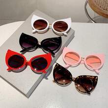 复古潮流超大猫眼新颖时尚眼镜，适合派对和聚会波西米亚风太阳镜海滩配饰豹纹印花