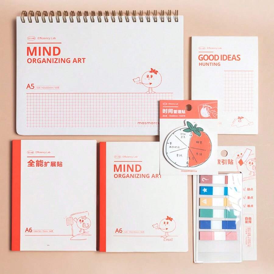 chenguang Quyển sổ Tổ hợp Bộ Lưới Bên trong Nhiều loại Kích thước A5/A6 Xoắn ốc Sổ tay , Trống Ghi chú , Có thể mở rộng , Giấy vẽ , Đơn giản Tài khoản Hand Hộp Quà - trắng - Xem 1