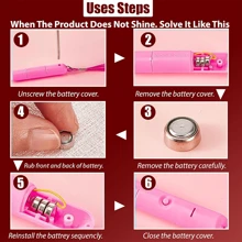 JOESTAR Set Of 6 Fiber Optic Rods With 3 Flashing Rod Modes For Lighting Colors And 7 Dark Flashing Rod Modes For Lighting Birthdays And Parties - Multicolor - View 2