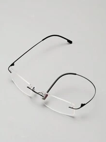 1pc Rimless Titanium Lightweight Non-Prescription Glasses, Screwless Hinge, Bendable Temple Suitable For Cosplay, Teachers, Lawyers Clear Glasses Accessories Glasses Accessories For Women - Clear - View 13