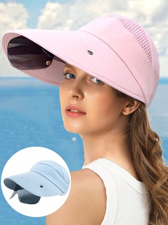 Elegant 1PC Summer Sun Visor Hat Women Retractable Female Sun Empty Top Hats Riding Outdoor Sports Cap Anti-UV Beach Fishing Caps Goggle