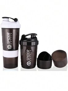 Plastic Shaker Cup Three-Layer Protein Powder Fitness Sports Milkshake Shaker Water Cup Gift Cup - Red - View 5