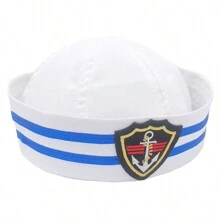 1pc Sailor Hat Captain Hat Halloween Costume Accessory - White - View 10