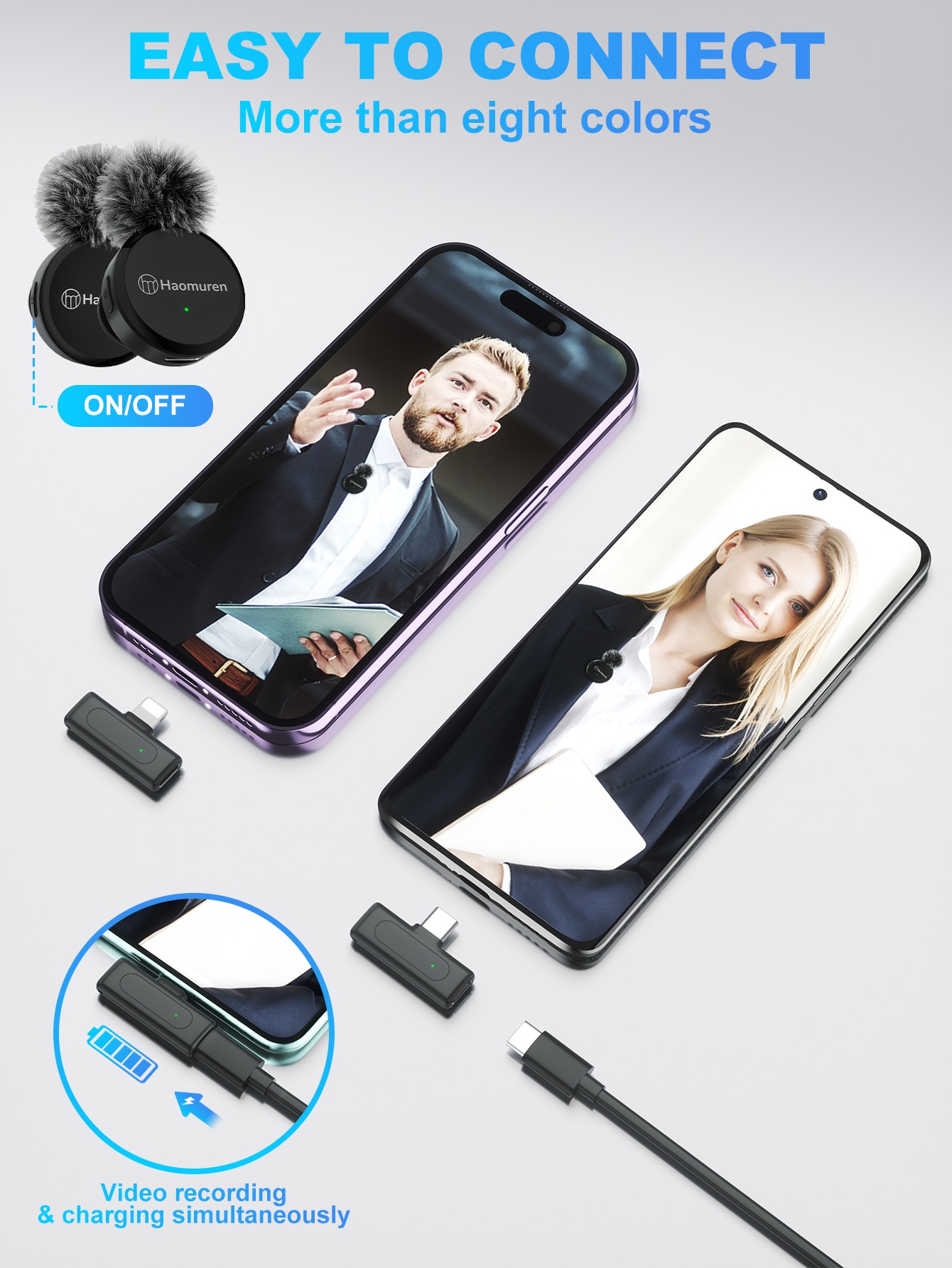 Portable Mini Microphone Plug And Play, Lavalier Microphone With