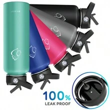 BUZIO 40oz Duet Series Stainless Steel Insulated Water Bottle Wide Mouth With Straw Lid & Flex Cap Drink Flasks - 藍色漸變 - 查看 5