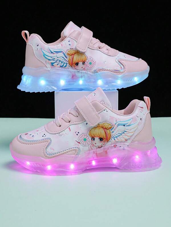 Fashionable Led Light-Up Sports Shoes With Usb Charging For Kids, Teens, Girls, Comfortable Lightweight Slip-Resistant Running Sneakers, Spring And Summer