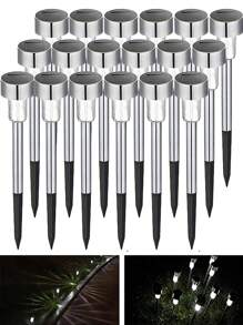 1/8/10/12PCS Solarne lampy zewnętrzne, oświetlenie krajobrazu LED ze stali nierdzewnej, oświetlenie ścieżki ogrodowej, wodoodporne lampy zewnętrzne, solarne lampy ogrodowe, solarne lampy ogrodowe, do ścieżek, dziedzińców, ogrodów, trawników, chodników, tarasów i podjazdów, solarne lampy zewnętrzne