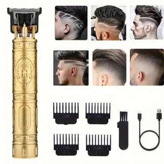 Hair Clippers For Men, Professional Hair Trimmer Zero Gapped T-Blade Trimmer Cordless Rechargeable Edgers Clippers Electric Beard Trimmer Shaver Hair Cutting Kit - Gifts For Men Gift
