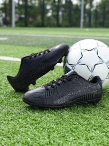 Men's Black Soccer Shoes Ag/Sg Studs Turf Football Cleats / Rugby Shoes - Black - View 2