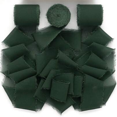 1/3卷 DIY手工流苏雪纺丝带，1.5英寸 x 21码流苏丝带，适用于婚礼请柬、新娘捧花、礼品包装、DIY手工、蝴蝶结制作、派对装饰