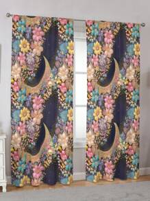1入組3d花型數位印花窗簾 - 多顏色 - 查看 3