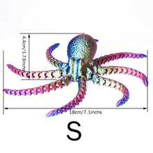 3d 印章魚玩具,軟體動物,有 8 個可彎曲的腿;家居裝飾、桌面裝飾和海洋主題禮物 - 鐳射(紅綠藍) - 查看 4
