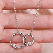 REEBONZ 時尚雙扭項鍊,附有禮品卡和禮品盒包裝,流行婦女吊墜項鍊 - Necklace+Message Card+Gift Box - 查看 2