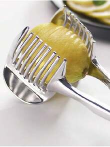 Lemon Slicer Multipurpose Fruit Divider With Handle, Tomato Slicing Tool For Home Use - Silver - View 7