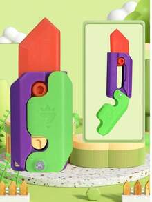 1 Peça Brinquedo de Alívio de Estresse com Formato de Cenoura Bicolor de Plástico Roxo - Roxo - Visão 4