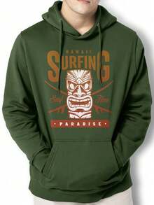 Men Hoodies - 軍綠色 - 查看 1