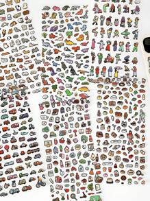 1包自粘光面膜貼紙,奇幻日記系列迷你卡通手機殼裝飾口袋貼紙 - 貓狗人生 - 查看 5