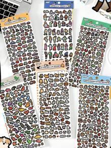 1包自粘光面膜貼紙,奇幻日記系列迷你卡通手機殼裝飾口袋貼紙 - 貓狗人生 - 查看 4