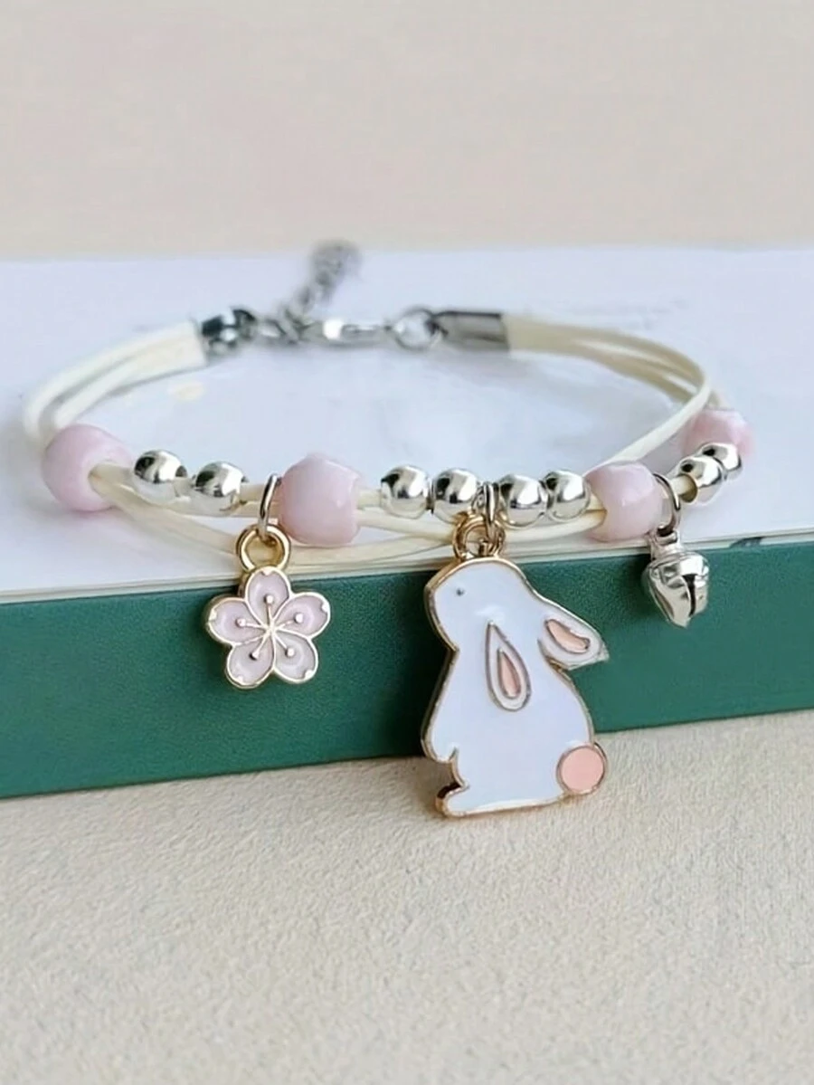 1 Miếng Dễ thương Thỏ Hoa Vòng tay Tinh tế Chân Máy bay Cừu Vật rủ xuống Vòng tay cườm Buổi tiệc Đồ trang sức Món quà - Nhiều màu - Xem 1