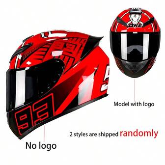 1 件男女通用摩托车头盔，带全脸四季骑士踏板车帽（两种款式随机发货）