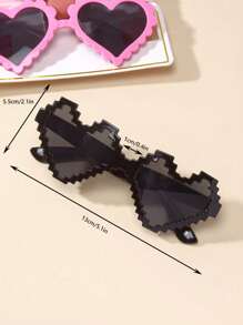 可爱女孩时尚眼镜和头带套装，双色花形时尚眼镜镂空蝴蝶结头带组合 - 彩色 - 查看 5