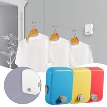 Portable Steel Wire Shrinkable Clothes Drying Line Household Wall Mounted Invisible Clothesline Heavy Duty Clothes Drying Laundry Line For Outdoor Indoor (Shipped In Random Colors) - Multicolor - View 1