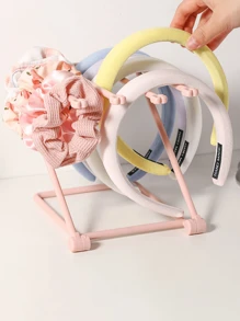 1入摺疊式頭帶收納架，粉色塑料髮帶展示架 - 粉色 - 查看 4