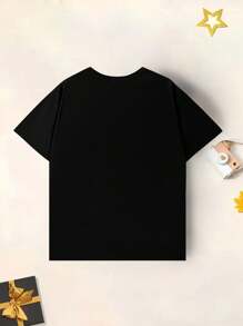 3 st./set Jong Van een jongen Trendy Straatstijl Tekst & Dinosaurusprint T-shirt , 2024 Ronde hals Pullover T-shirts , Lente/Zomer