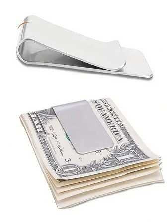 Gold Silver Stainless Steel Slim Pocket Men's Design Wallet Wallet Cash ID Card Dollar Wallet Metal Money Clip Card Holder Card Holder Wallet Business Card Holder Credit Card Holder Card Holder Women For Women For Men