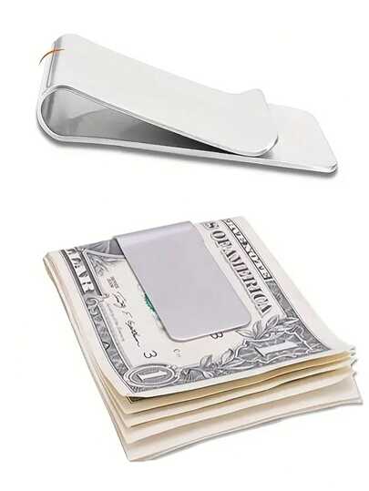 Gold Silver Stainless Steel Slim Pocket Men's Design Wallet Wallet Cash ID Card Dollar Wallet Metal Money Clip Card Holder Card Holder Wallet Business Card Holder Credit Card Holder Card Holder Women For Women For Men