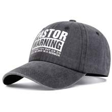 1 件女士牧师警告您所说的或所做的任何事都可能用于布道文本印花棒球帽，复古水洗防晒休闲帽，适合春季、秋季、郊游、旅行、海滩、派对