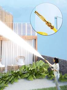 1入多功能高壓噴水槍噴嘴,可用於汽車和家庭清洗、澆水浇花和花園、增加水壓、適用於軟管和水管